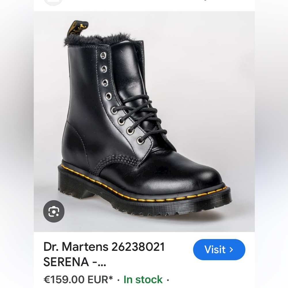 NEW Dr. Martens 1460 Serena Women's Faux Fur Lined  Atlas Leather Boots 8